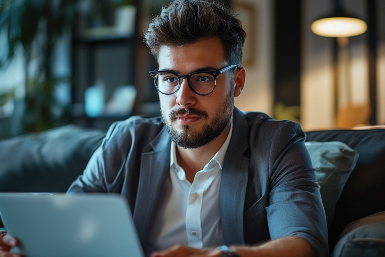 Student working on a laptop at a desk with notebooks and coffee, representing freelancing as a side hustle